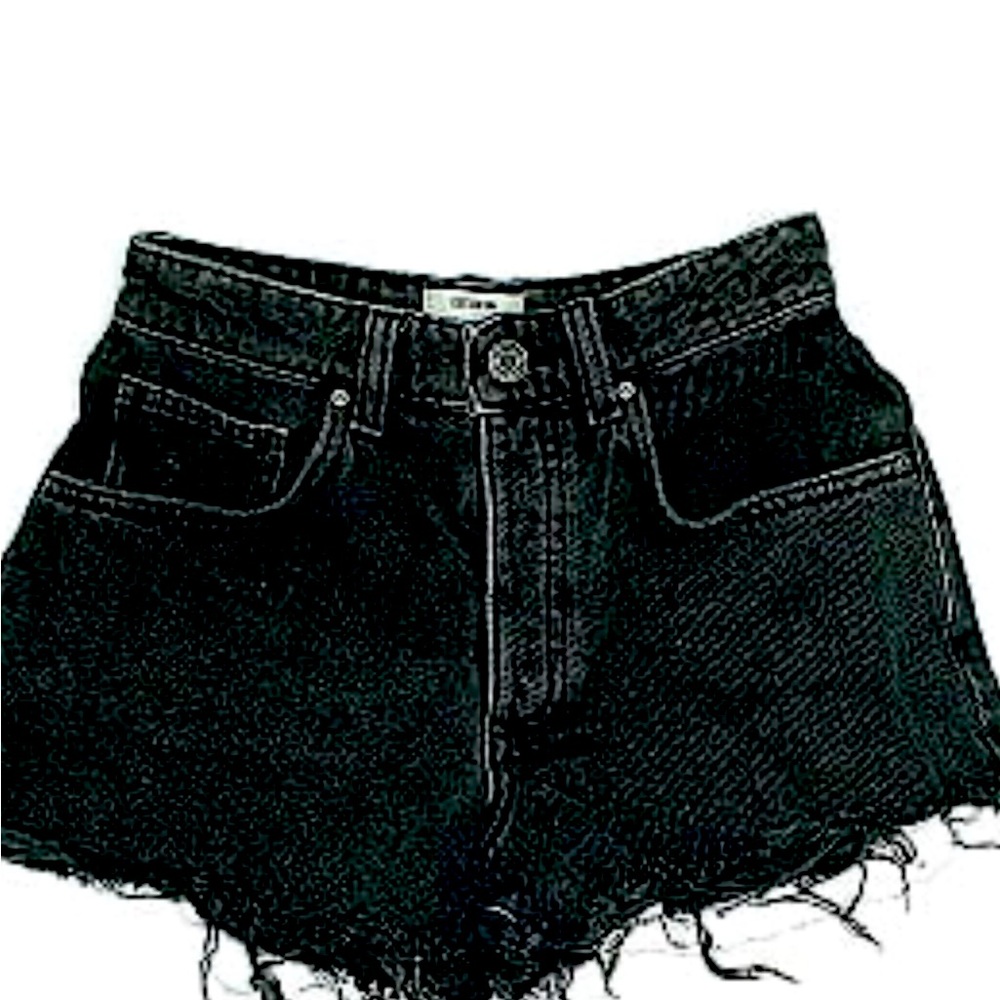 Y2K Cotton On Black Distressed Low Rise Denim Shorts